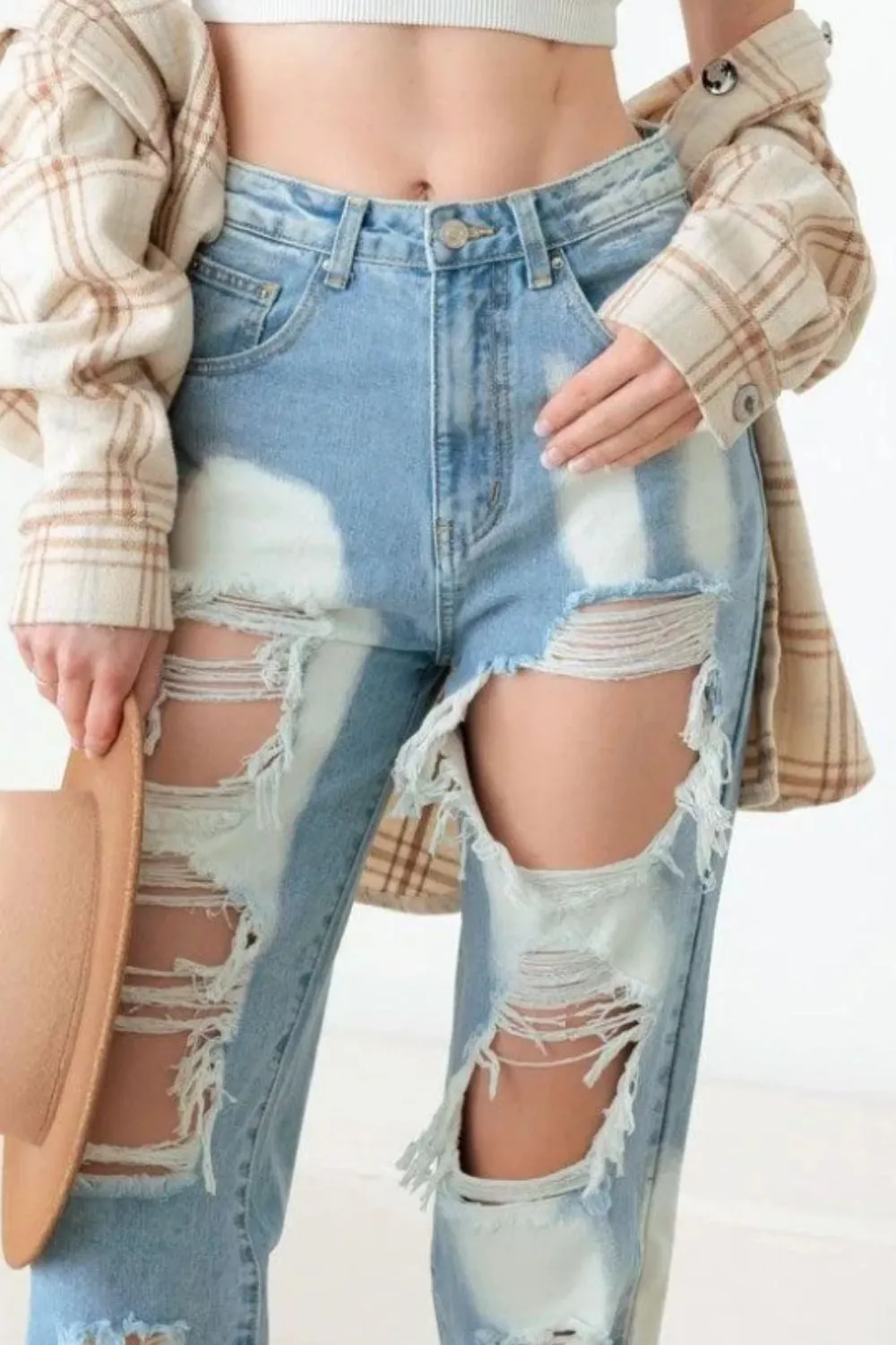 Litz La Frayed Cut Distressed Jeans sold by Charming Charlie product image thumbnail 3