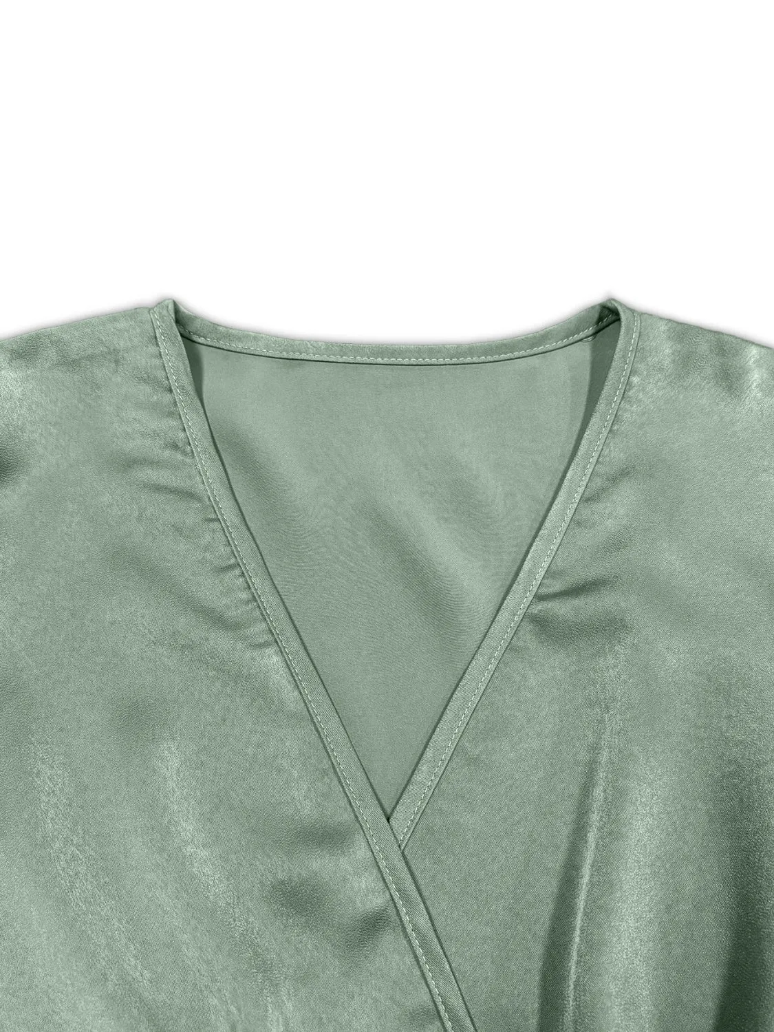 Surplice Short Sleeve Midi Dress sold by Charming Charlie product image thumbnail 4