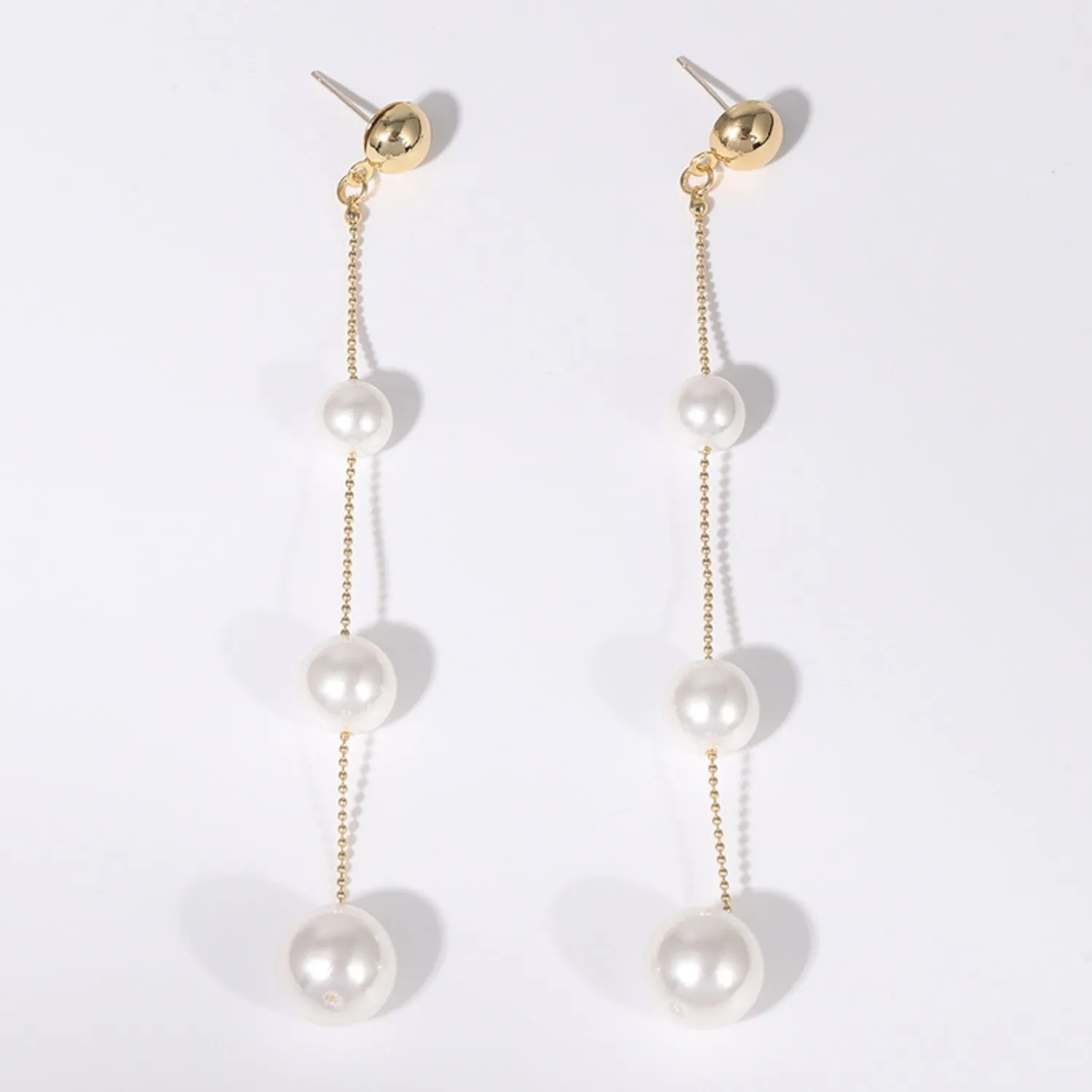 Gold-Plated Pearl Bar Earrings sold by Charming Charlie product image thumbnail 4