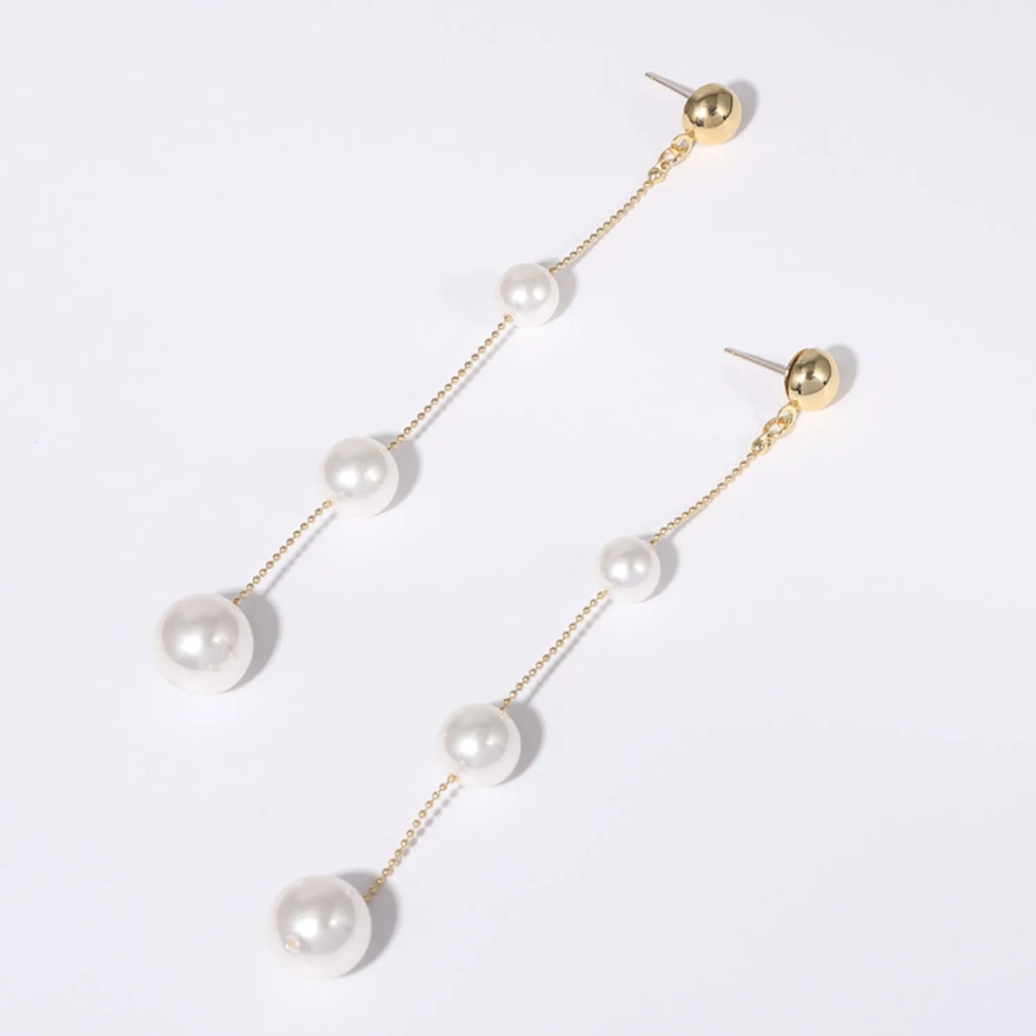 Gold-Plated Pearl Bar Earrings sold by Charming Charlie product image thumbnail 5