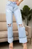 Distressed High Waist Jeans with Pockets sold by Charming Charlie