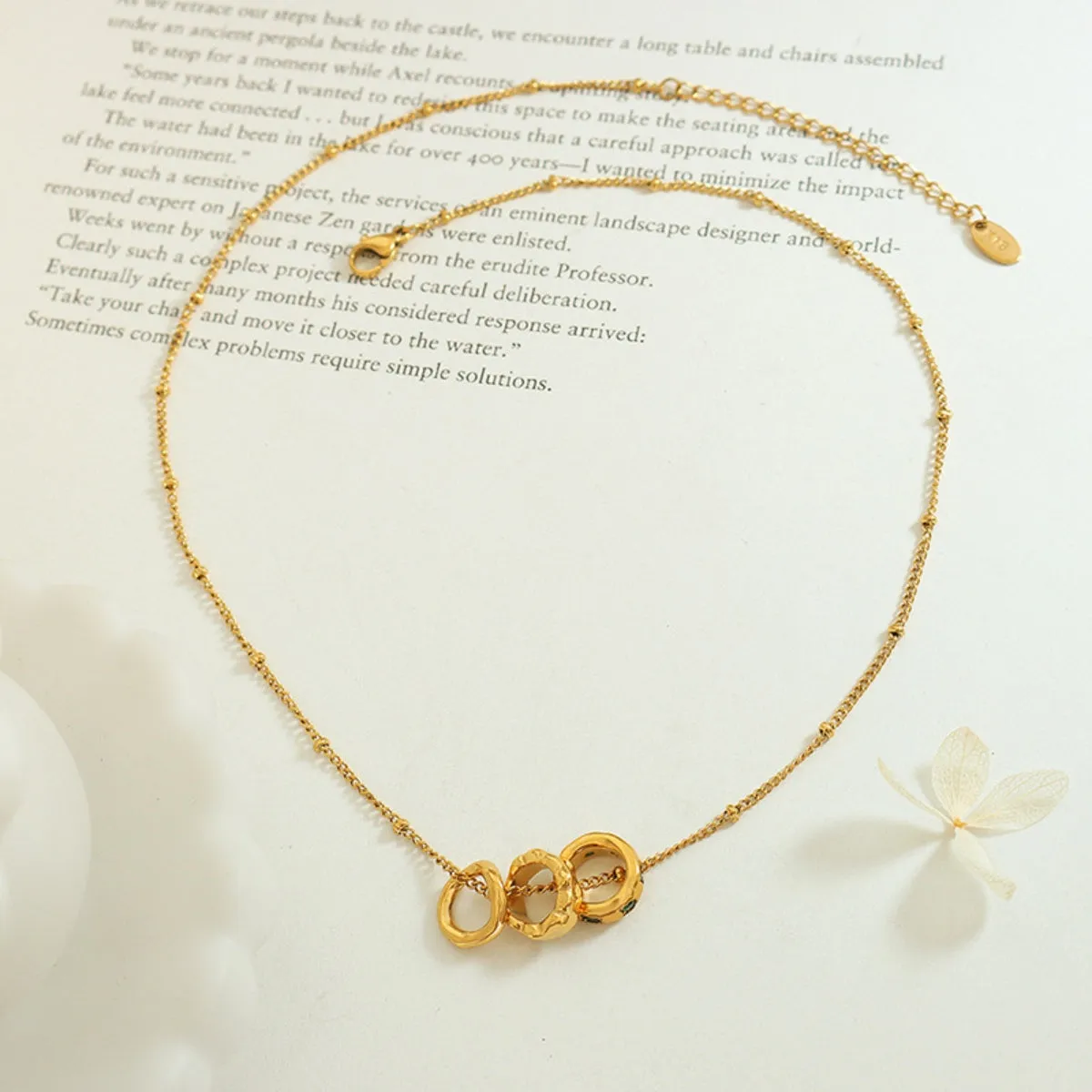 Titanium Steel Inlaid Zircon Pendant Necklace sold by Charming Charlie product image thumbnail 3