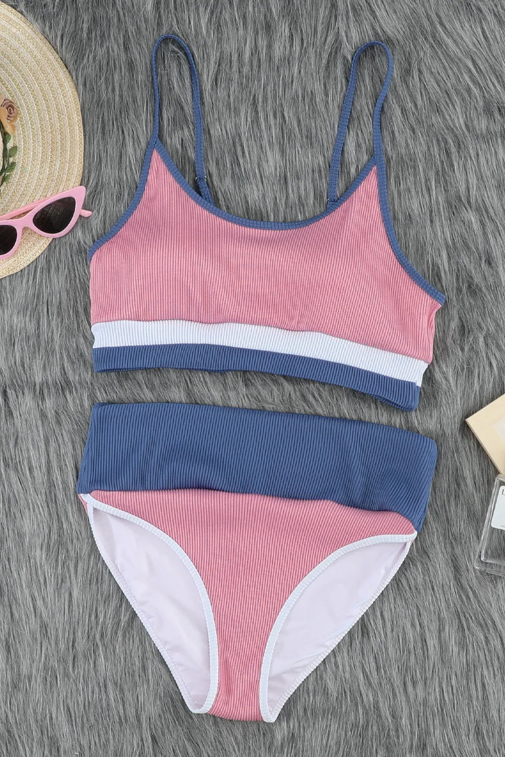 Color Block Scoop Neck Two-Piece Swim Set sold by Charming Charlie product image thumbnail 5