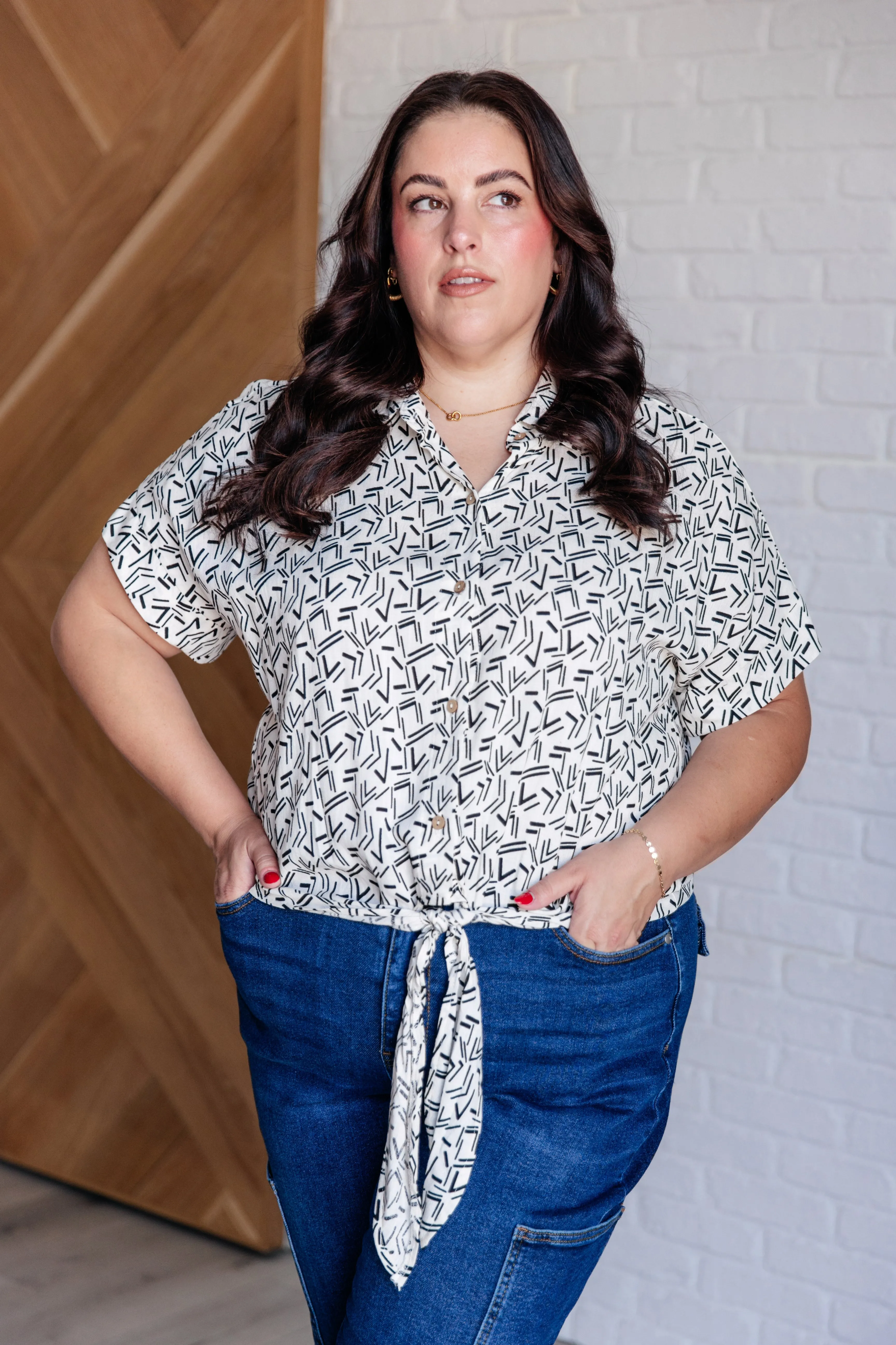 It's a Craving, Not a Crush Button Up Top and Shorts Set sold by Charming Charlie product image thumbnail 2