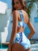 Cutout Printed One-Shoulder One-Piece Swimwear sold by Charming Charlie