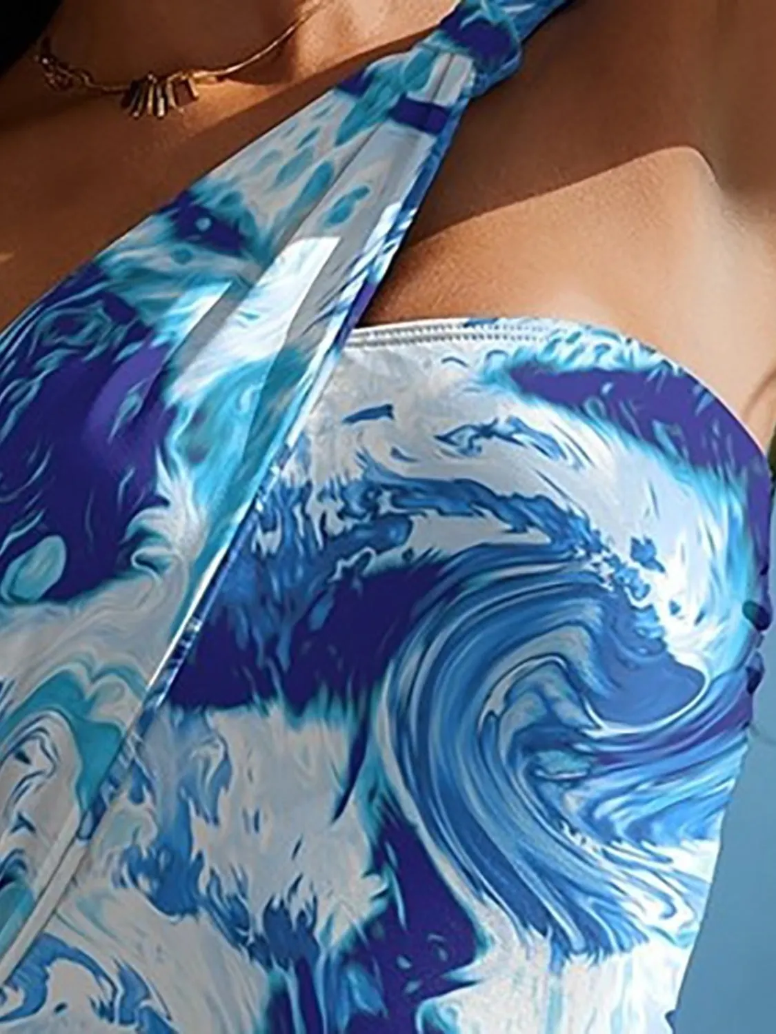 Cutout Printed One-Shoulder One-Piece Swimwear sold by Charming Charlie product image thumbnail 3