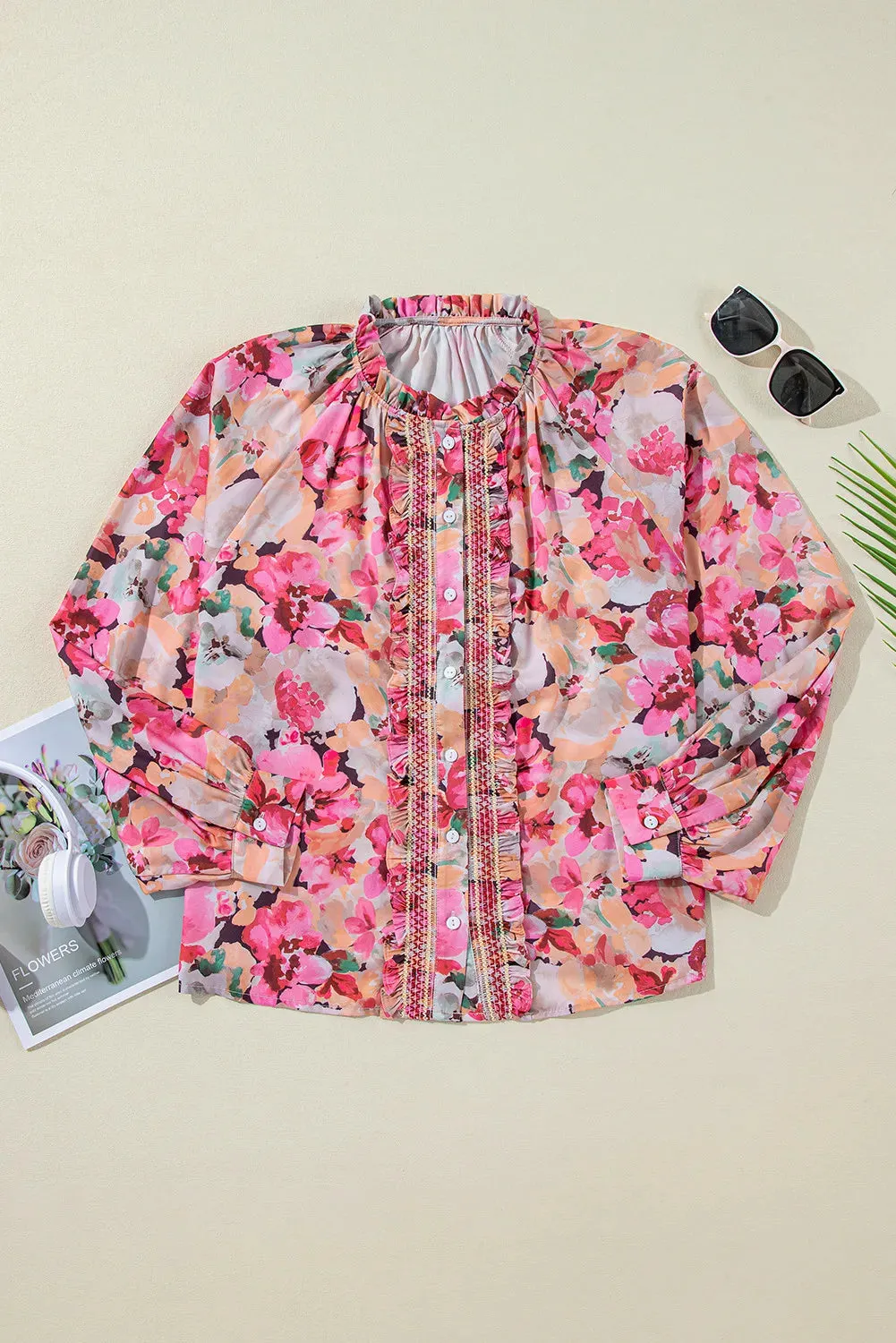 Frill Printed Long Sleeve Shirt sold by Charming Charlie product image thumbnail 3