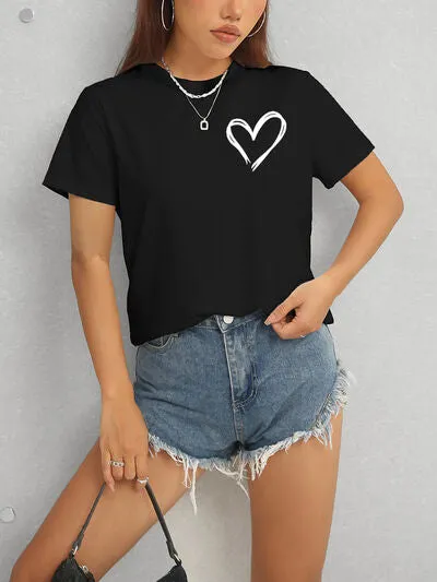Heart Round Neck Short Sleeve T-Shirt sold by Charming Charlie product image thumbnail 2