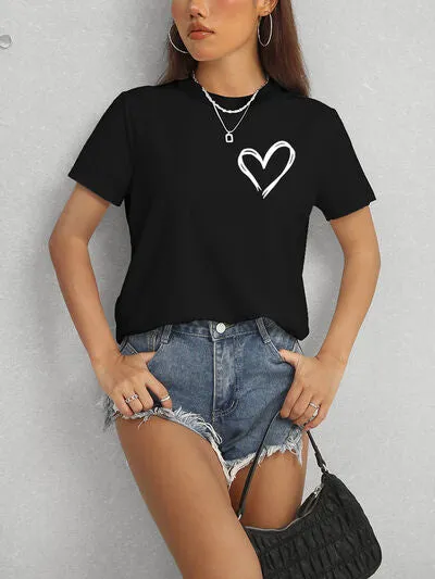 Heart Round Neck Short Sleeve T-Shirt sold by Charming Charlie product image thumbnail 3