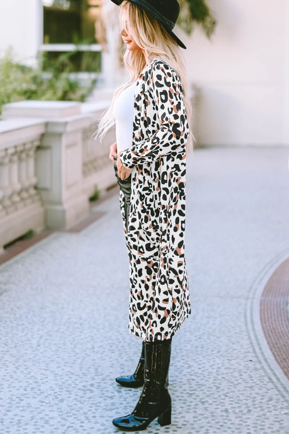 Leopard Open Front Long Sleeve Cover Up sold by Charming Charlie product image thumbnail 2