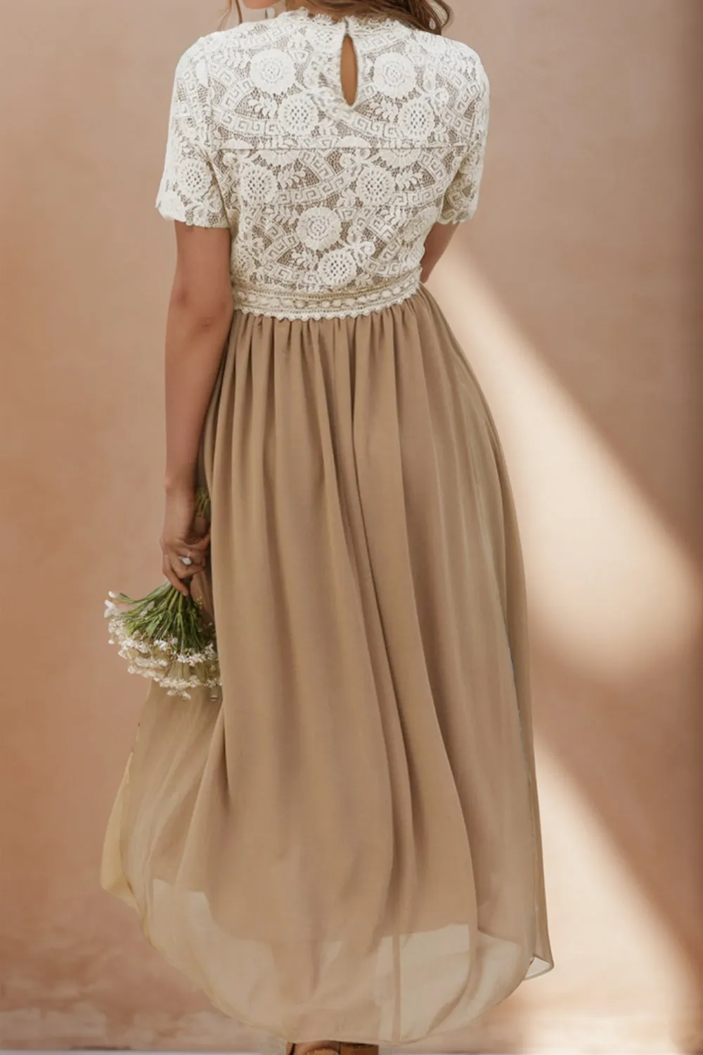 Ruched Lace Detail Short Sleeve Dress sold by Charming Charlie product image thumbnail 2