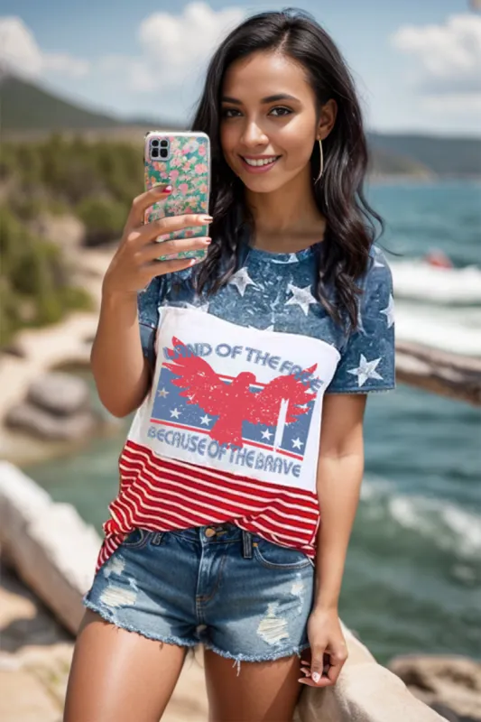 Graphic Round Neck Short Sleeve T-Shirt sold by Charming Charlie