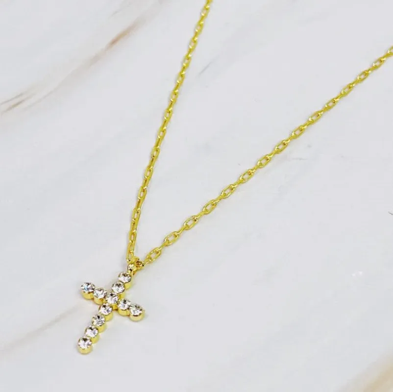 Faceted Crystal Cross Necklace sold by Charming Charlie