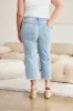 RFM Full Size Tummy Control High Waist Raw Hem Distressed Jeans sold by Charming Charlie