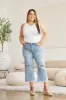 RFM Full Size Tummy Control High Waist Raw Hem Distressed Jeans sold by Charming Charlie