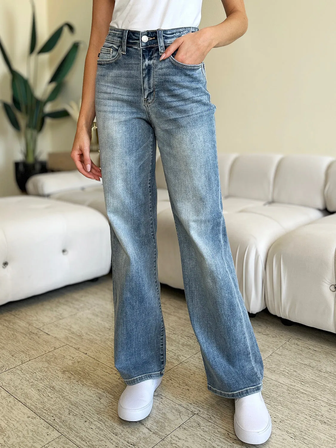 Judy Blue Full Size High Waist Straight Jeans sold by Charming Charlie product image thumbnail 4