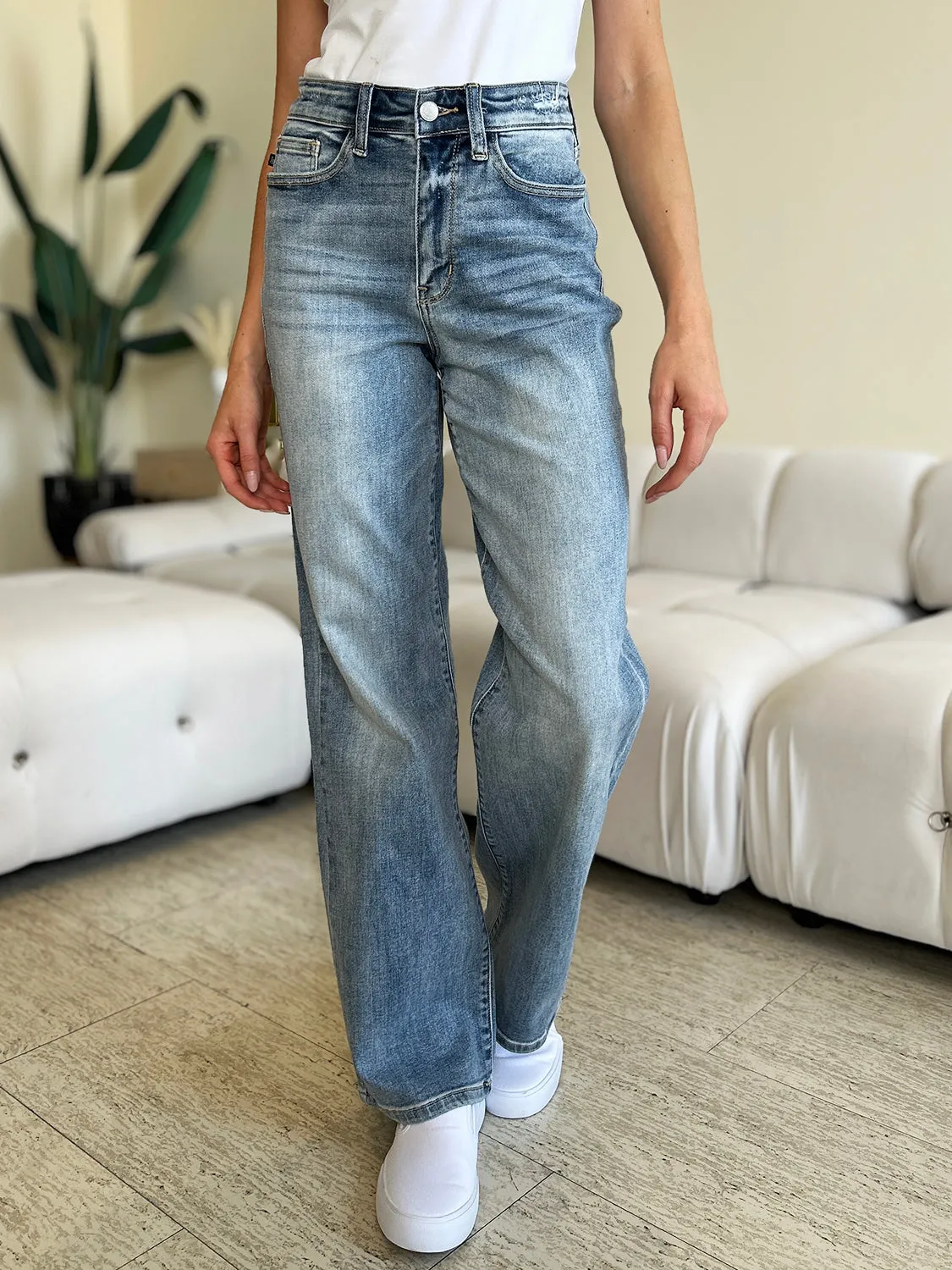 Judy Blue Full Size High Waist Straight Jeans sold by Charming Charlie