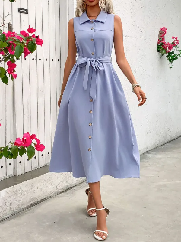 Collared Neck Sleeveless Dress sold by Charming Charlie