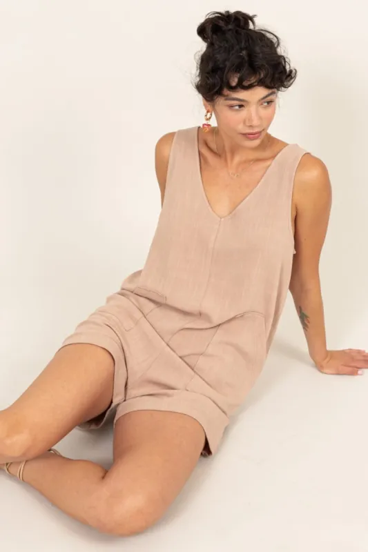 HYFVE V-Neck Sleeveless Romper with Pockets sold by Charming Charlie