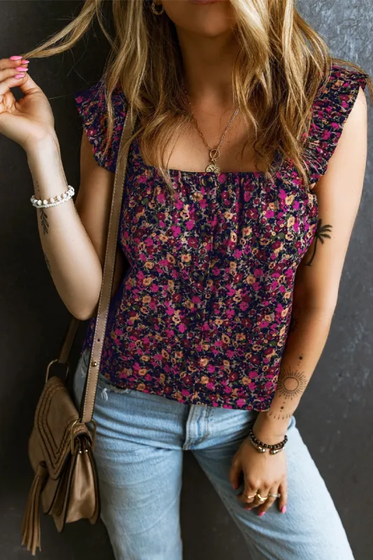Printed Square Neck Tank sold by Charming Charlie