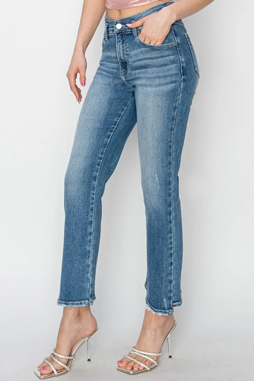 RISEN High Rise Slim Straight Jeans sold by Charming Charlie product image thumbnail 3