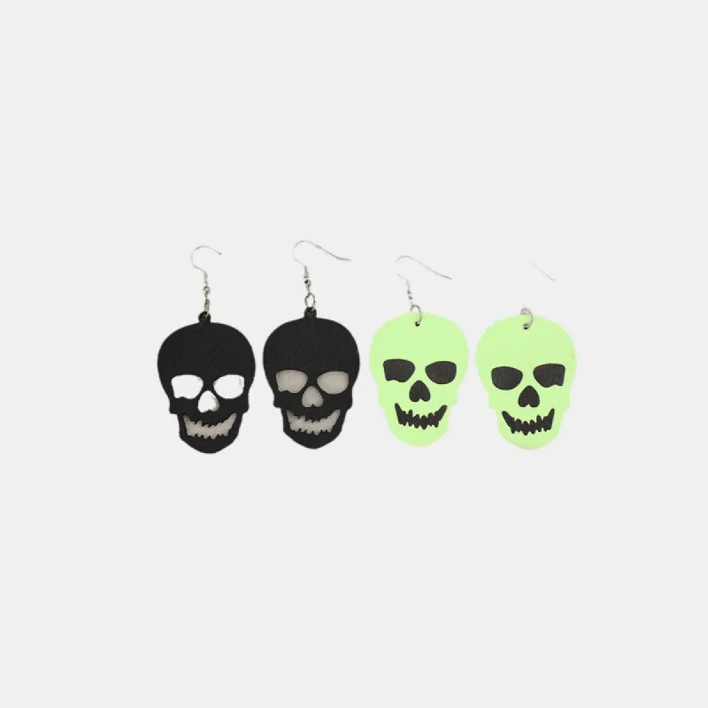 2 Piece PU Leather Skull Dangle Earrings sold by Charming Charlie