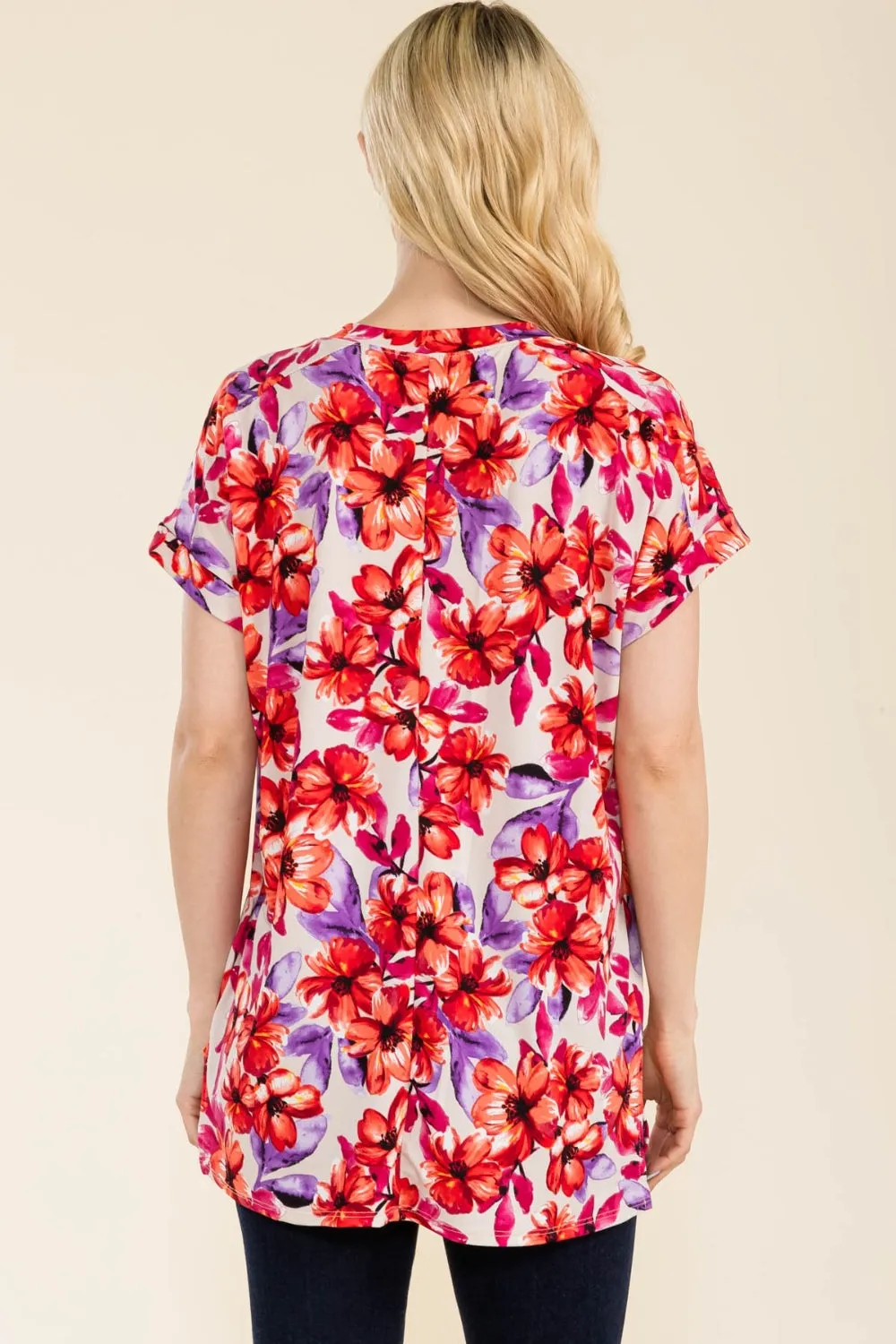 Celeste Full Size Round Neck Short Sleeve Floral T-Shirt sold by Charming Charlie product image thumbnail 2