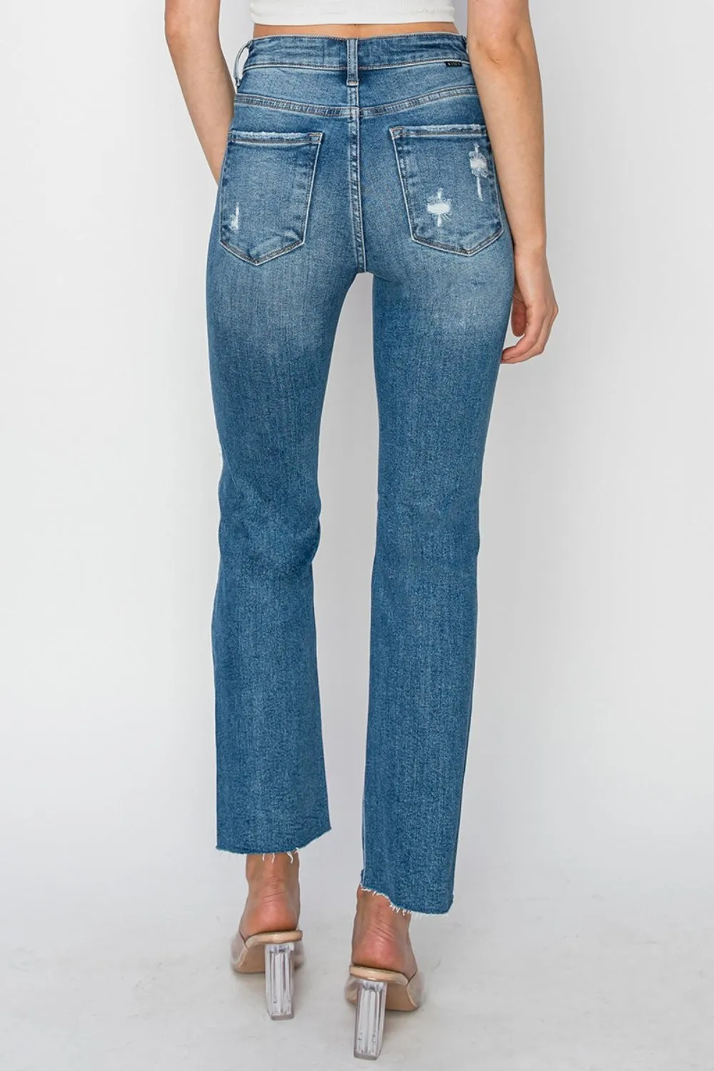 RISEN High Rise Distressed Ankle Jeans sold by Charming Charlie product image thumbnail 2