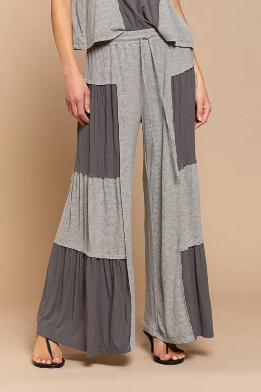 POL Ribbed Contrast Wide Leg Pants sold by Charming Charlie