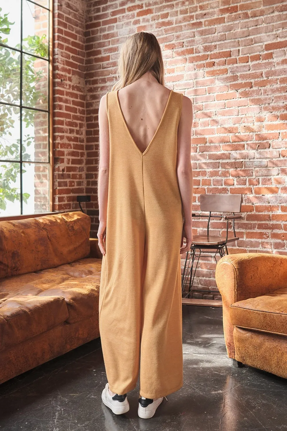 Ces Femme V-Neck Sleeveless Wide Leg Jumpsuit sold by Charming Charlie product image thumbnail 2
