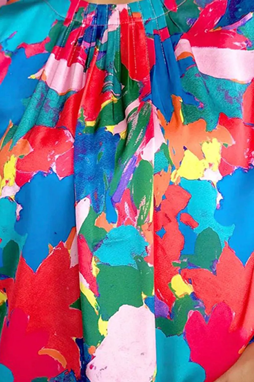 Ruffled Abstract Print Round Neck Cap Sleeve Blouse sold by Charming Charlie product image thumbnail 3