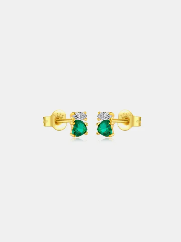 925 Sterling Silver Inlaid Zircon Stud Earrings sold by Charming Charlie