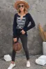 Letter Graphic Notched Long Sleeve T-Shirt sold by Charming Charlie