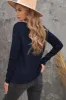 Letter Graphic Notched Long Sleeve T-Shirt sold by Charming Charlie
