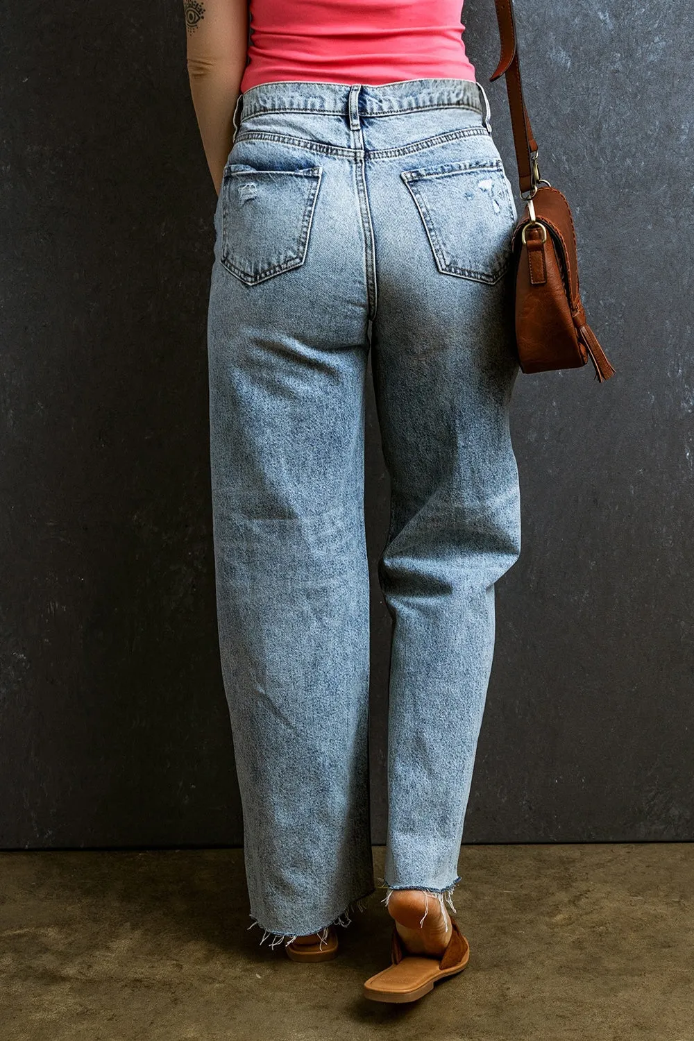 Distressed Raw Hem Straight Jeans sold by Charming Charlie product image thumbnail 4