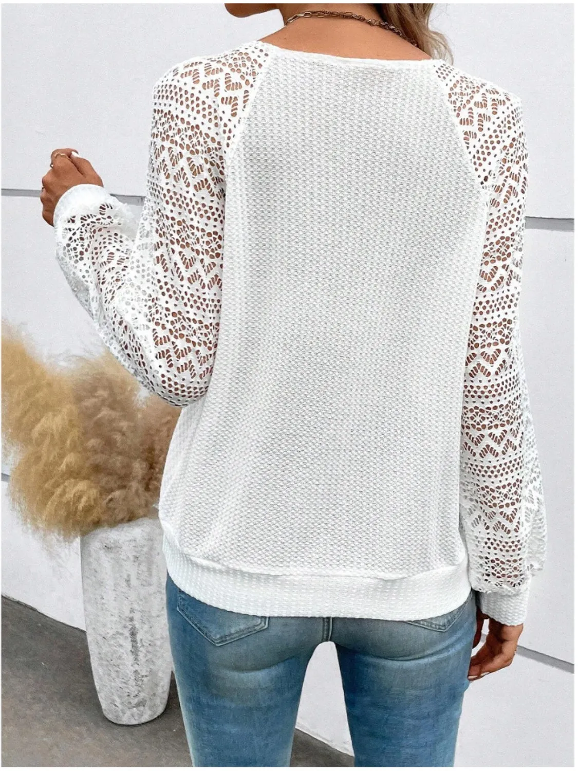 Lace V-Neck Raglan Sleeve Top sold by Charming Charlie product image thumbnail 2