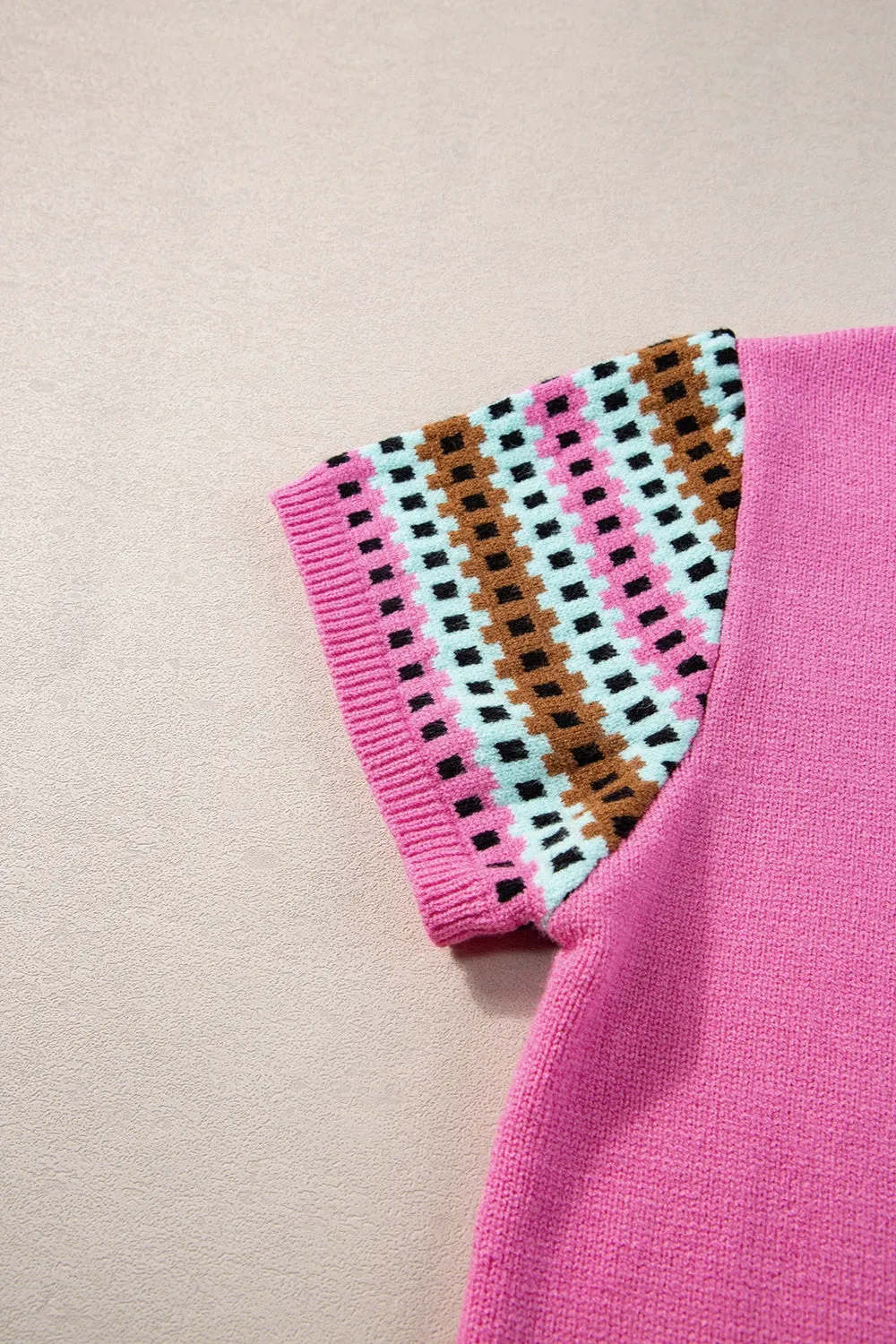 Contrast Round Neck Short Sleeve Knit Top sold by Charming Charlie product image thumbnail 5