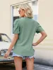 Eyelet V-Neck Puff Sleeve Blouse sold by Charming Charlie