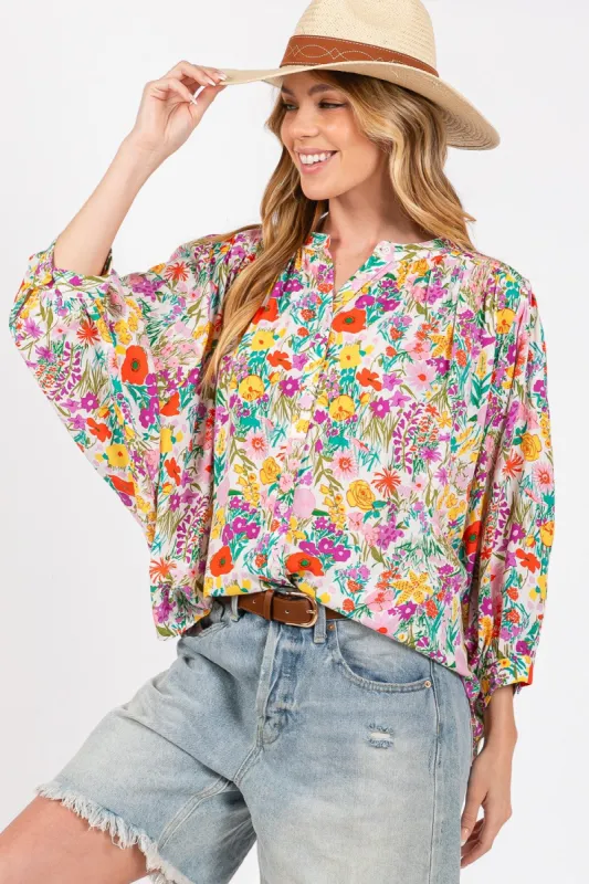 SAGE + FIG Button Down Floral Shirt sold by Charming Charlie