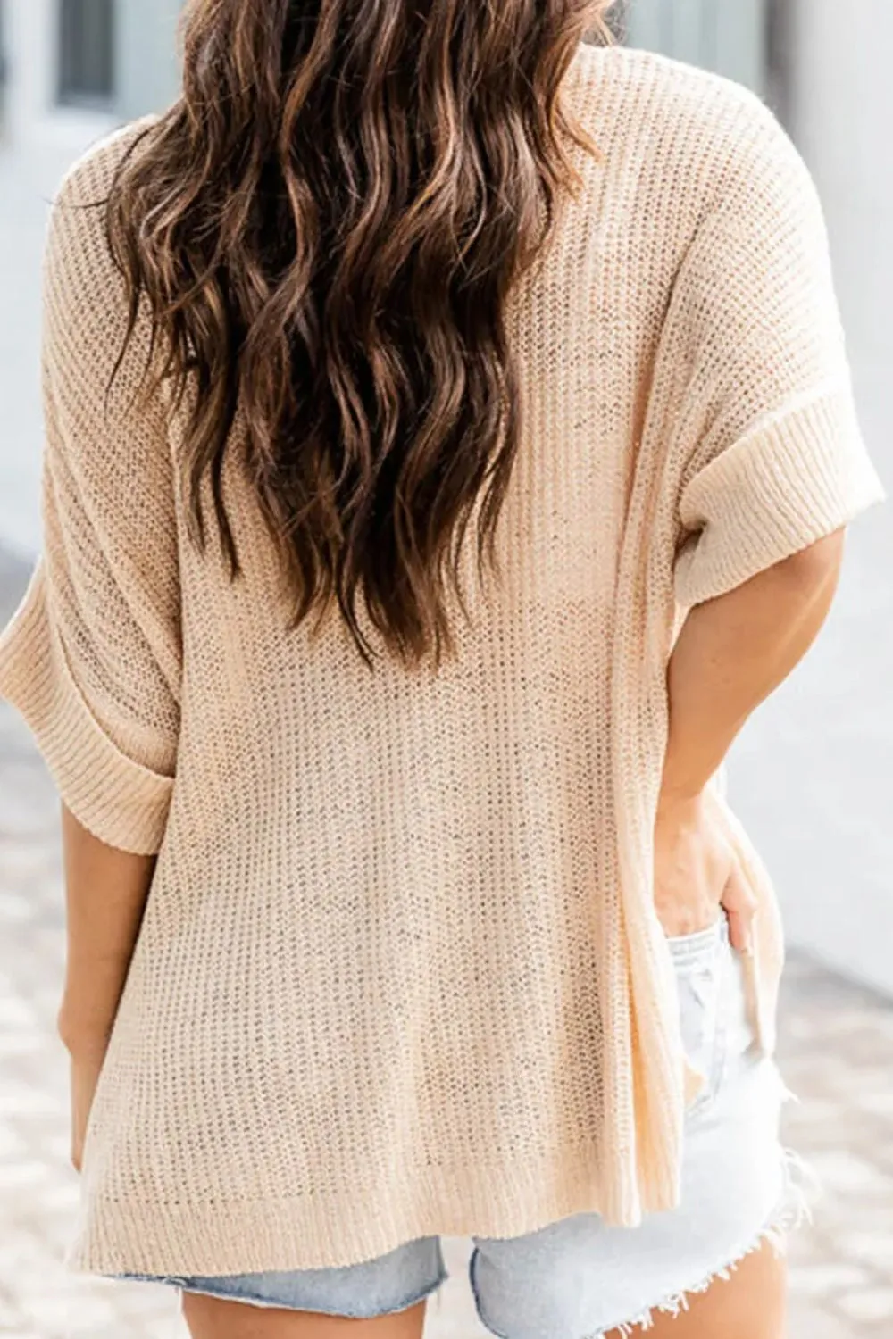 Slit Boat Neck Half Sleeve Knit Top sold by Charming Charlie product image thumbnail 3