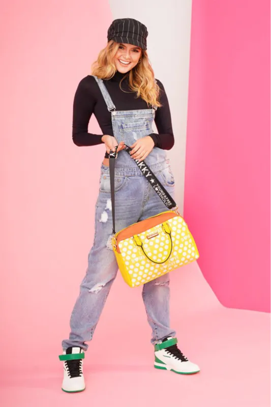 Nicole Lee USA Contrast Polka Dot Handbag sold by Charming Charlie