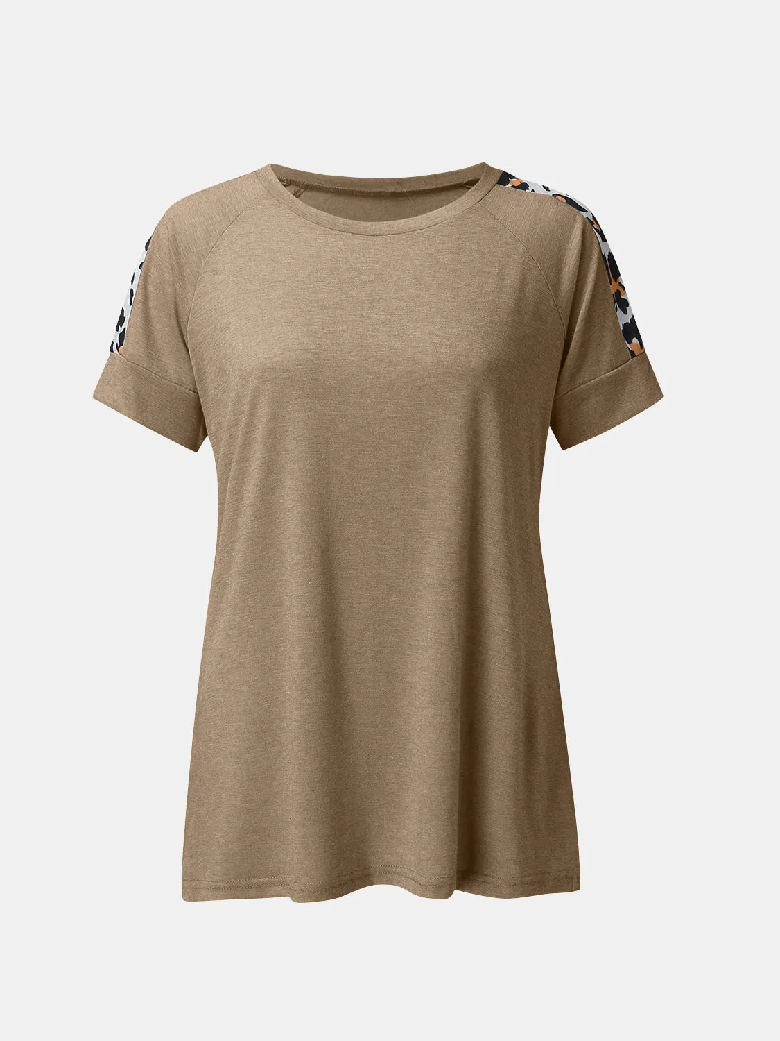 Full Size Leopard Round Neck Short Sleeve T-Shirt sold by Charming Charlie product image thumbnail 2