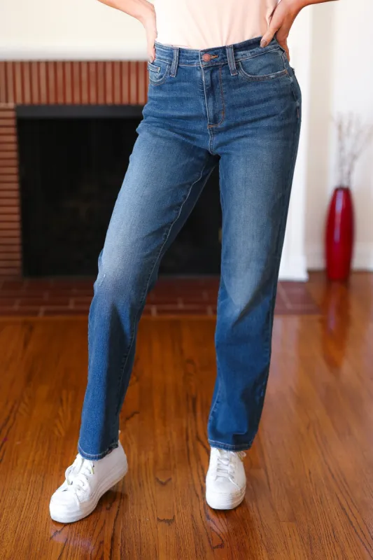 Judy Blue Dark Wash High Rise Straight Leg Jeans sold by Charming Charlie