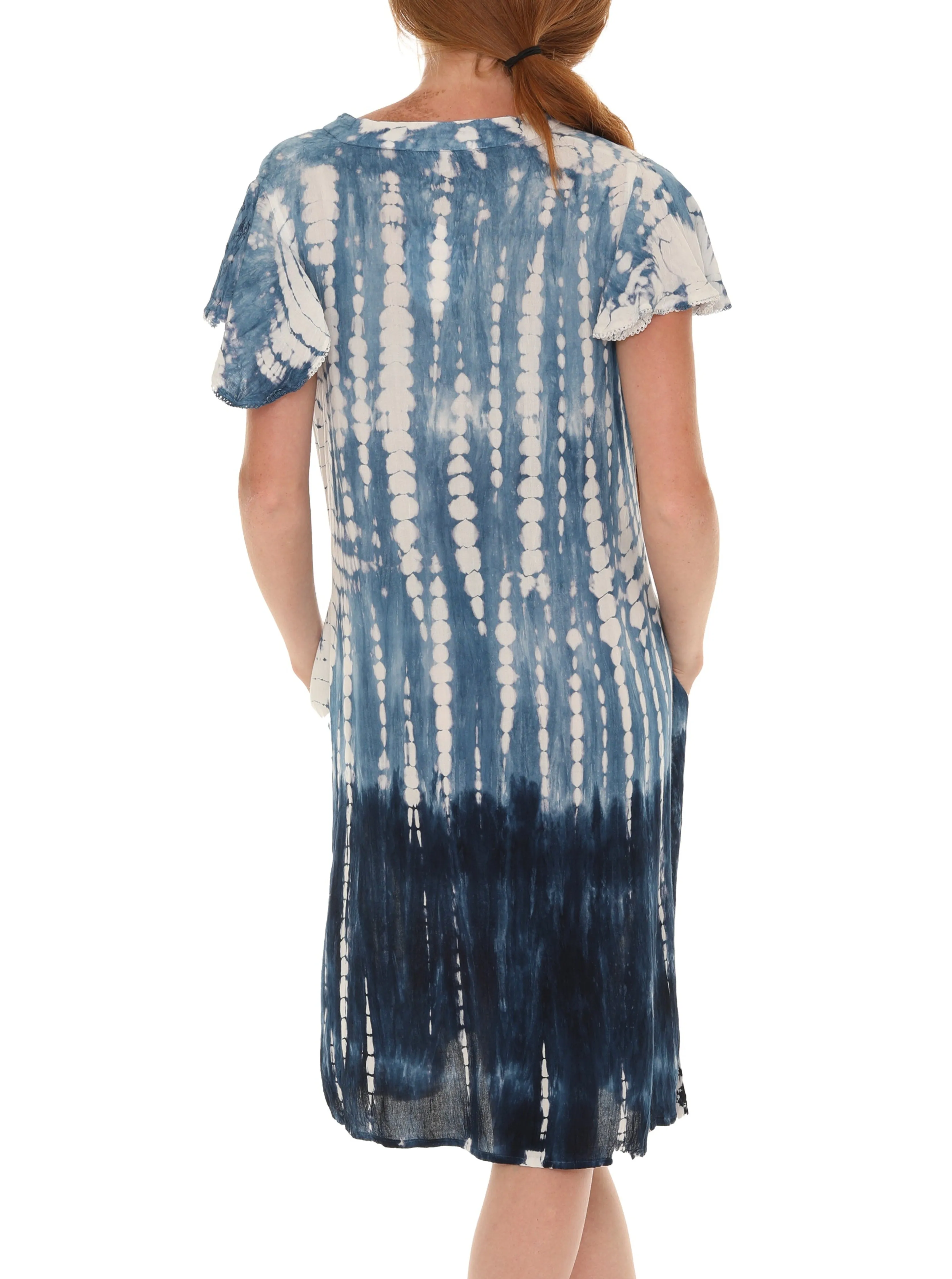 Tie Dye V-Neck Tie Cap-Sleeves Dress sold by Charming Charlie product image thumbnail 2