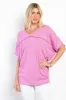 Be Stage Full Size V-Neck Short Sleeve Ribbed Top sold by Charming Charlie