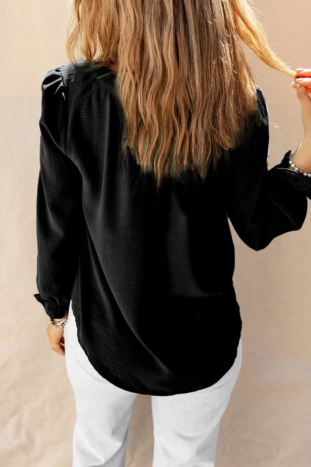 Button Up Square Neck Long Sleeve Blouse sold by Charming Charlie product image thumbnail 3