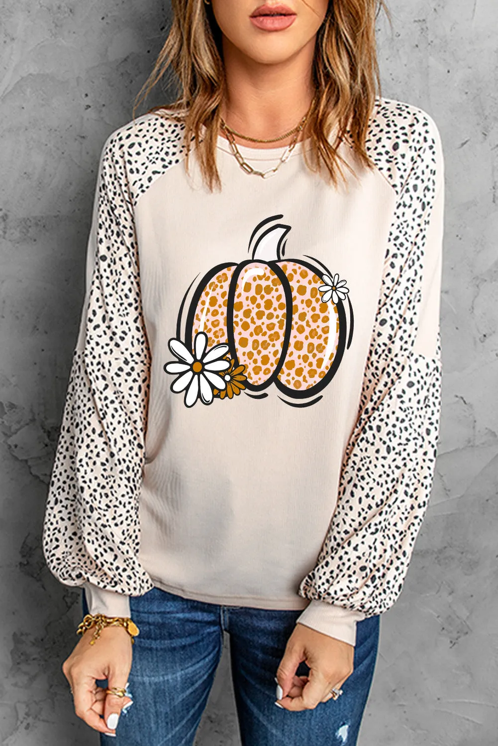 Pumpkin Graphic Round Neck Long Sleeve Top sold by Charming Charlie