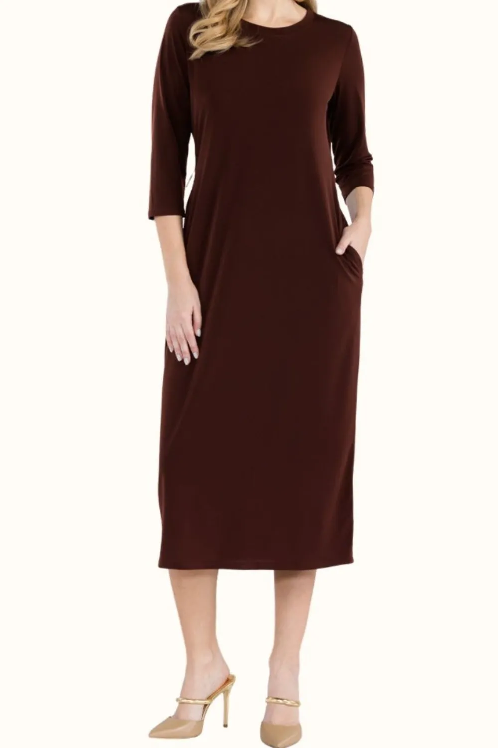 Celeste Full Size Round Neck Midi Dress sold by Charming Charlie product image thumbnail 4