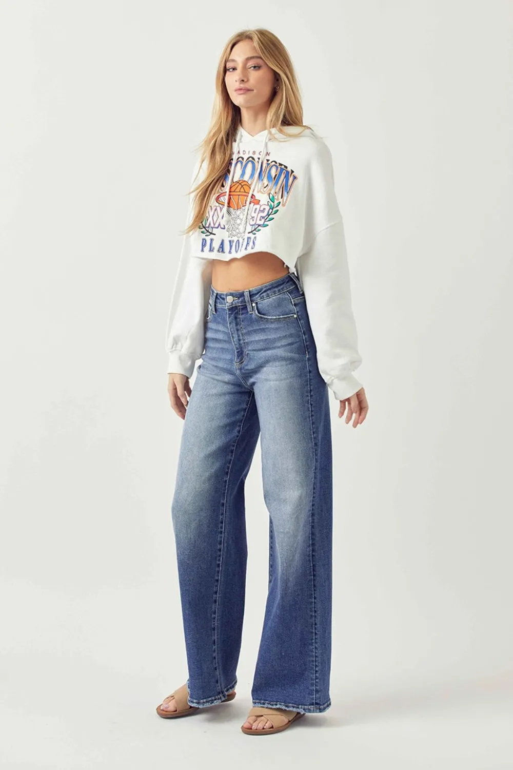 Risen Full Size High Rise Wide Leg Jeans sold by Charming Charlie product image thumbnail 5