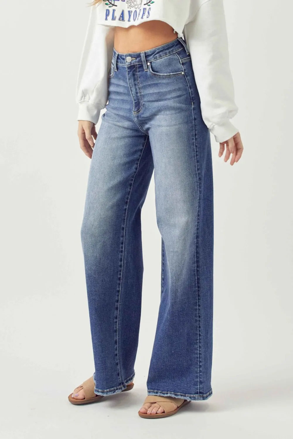 Risen Full Size High Rise Wide Leg Jeans sold by Charming Charlie product image thumbnail 3